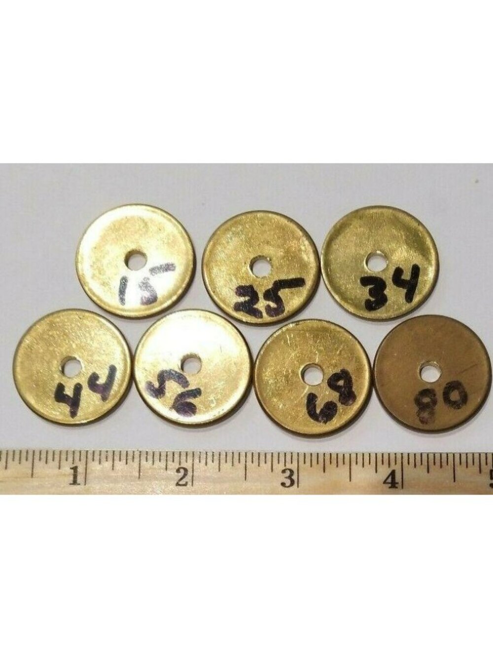 7 Coin Token Templates Blanks Numbered Various Sizes from Hoffman Mint  SC84